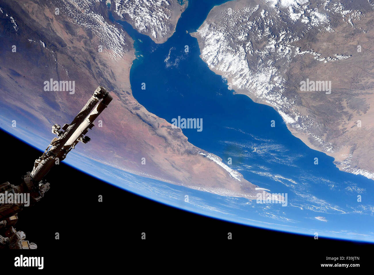 Gulf of Aden and Horn of Africa from space Stock Photo