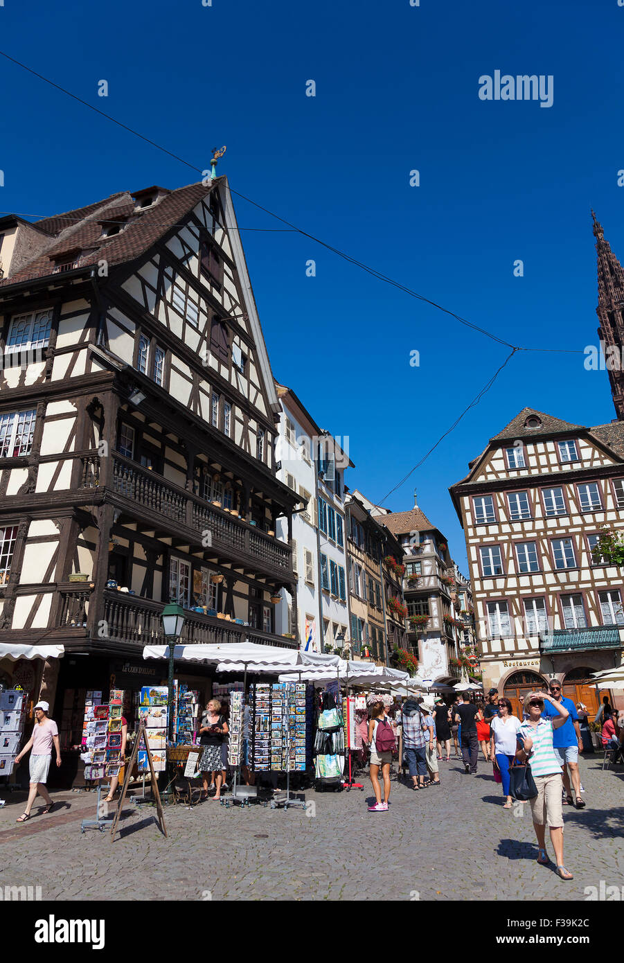 Strret of Strasbourg, Bas-Rhin, Alsace, France Stock Photo