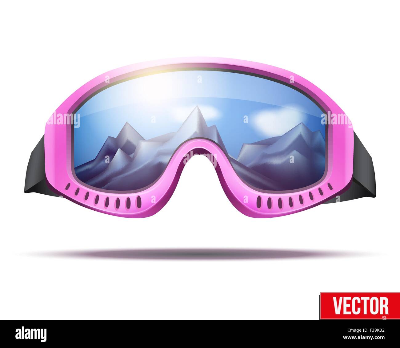 Classic vintage old school pink ski goggles Stock Vector Image & Art