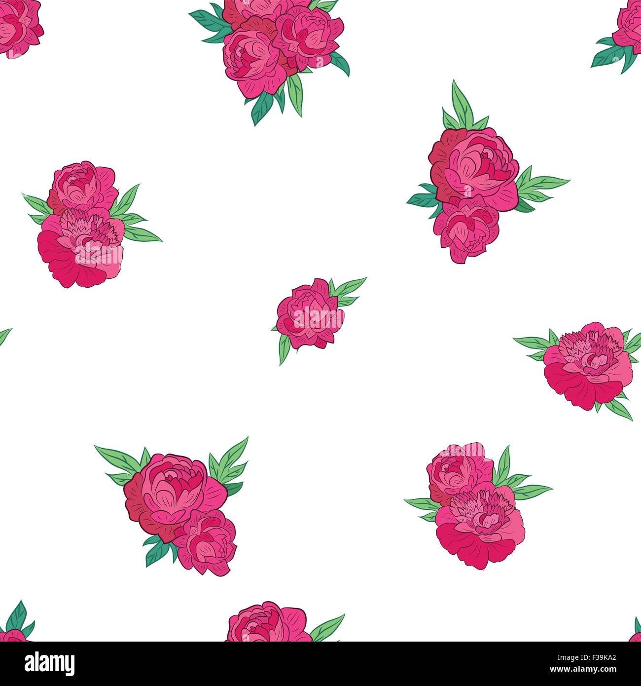 Seamless pattern with pink peonies Stock Vector Image & Art - Alamy