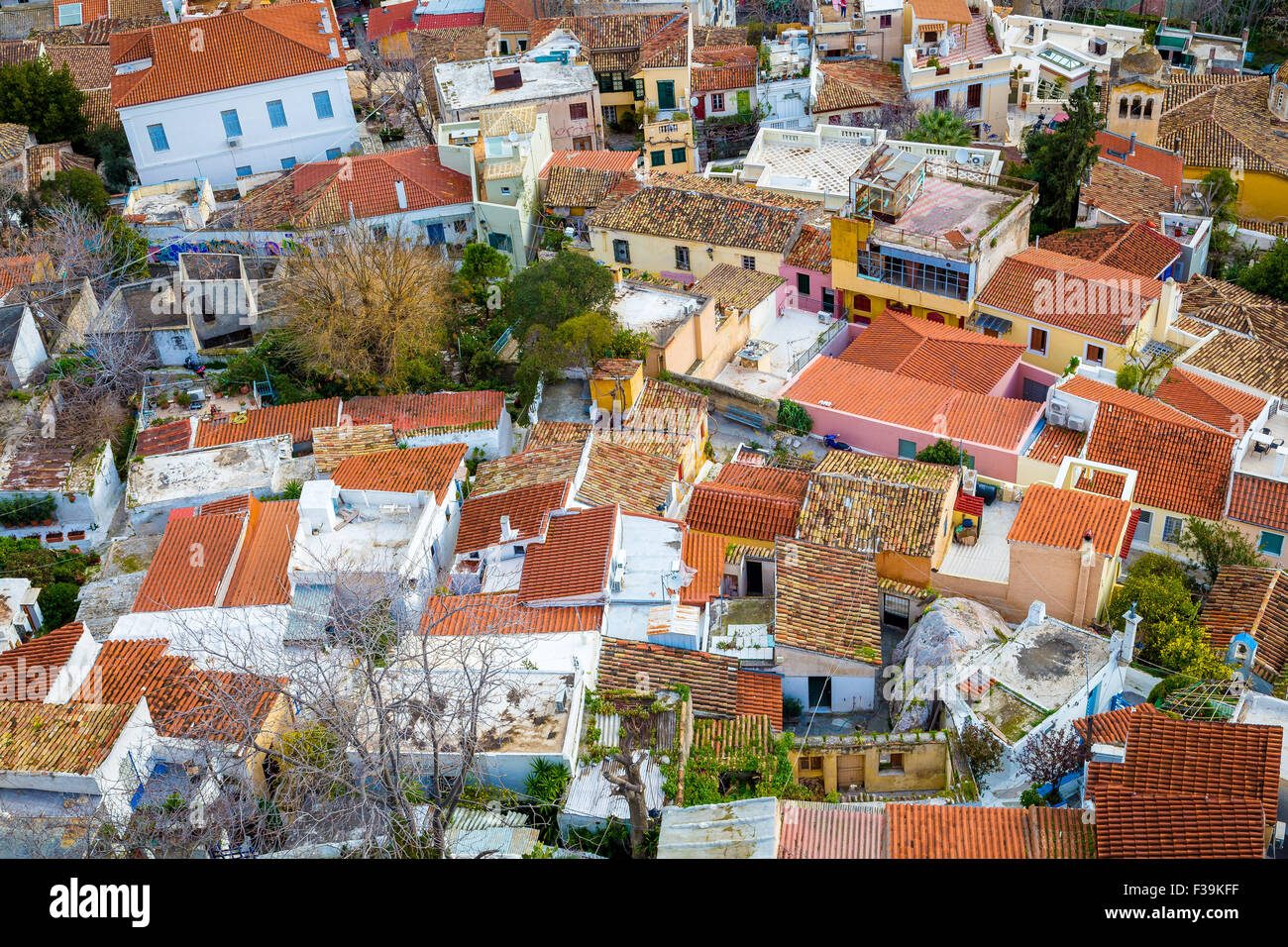 Rooftops of houses, Athens, Greece Stock Photo - Alamy