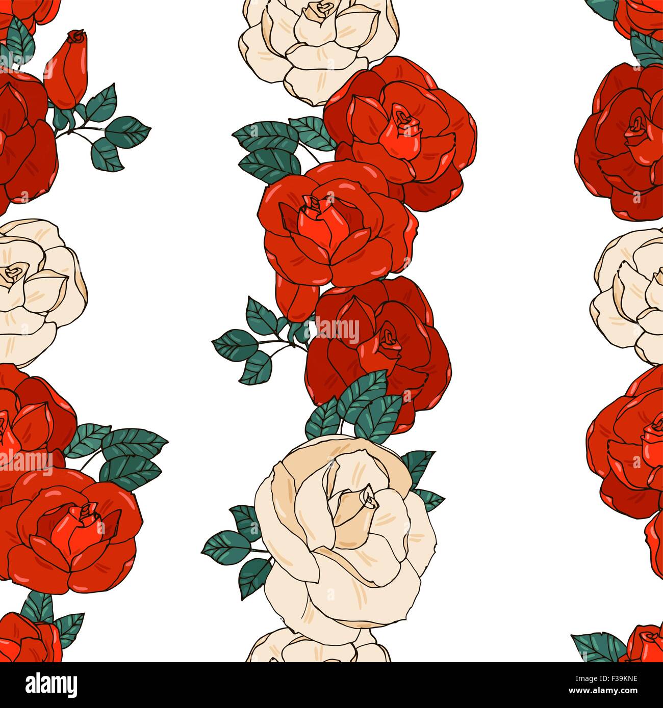 seamless pattern with roses Stock Vector Image & Art - Alamy
