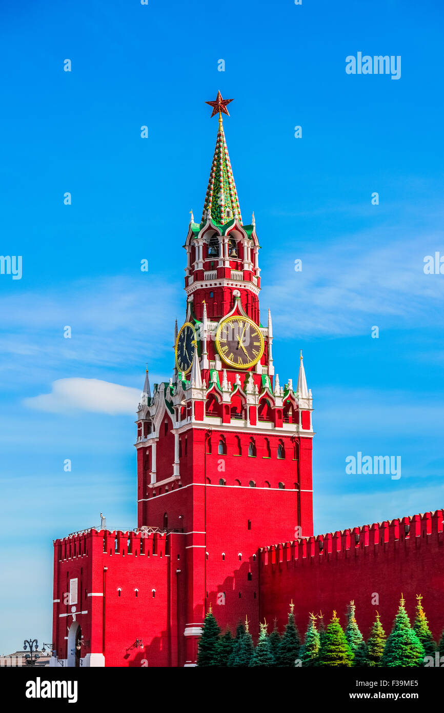 Spasskaya tower of Moscow Kremlin, Russia, Europe Stock Photo