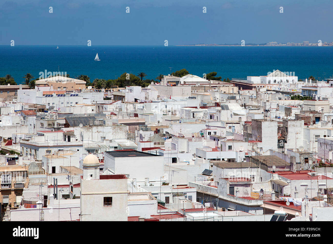 Cadiz, Spain, view from torre Tavira on a sunny day Stock Photo