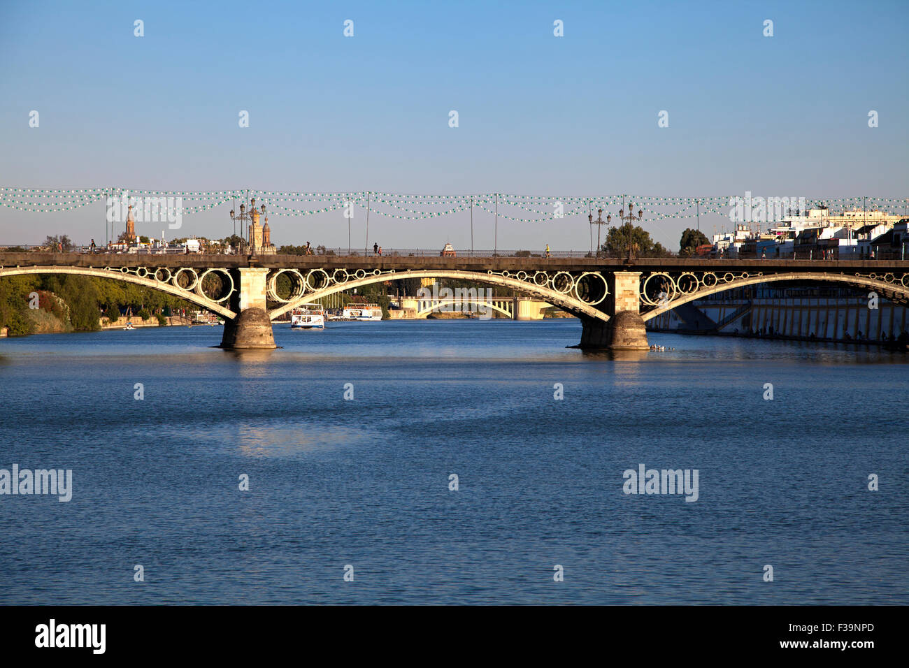 Triana (Eifel) bridge in Seville, Spain Stock Photo