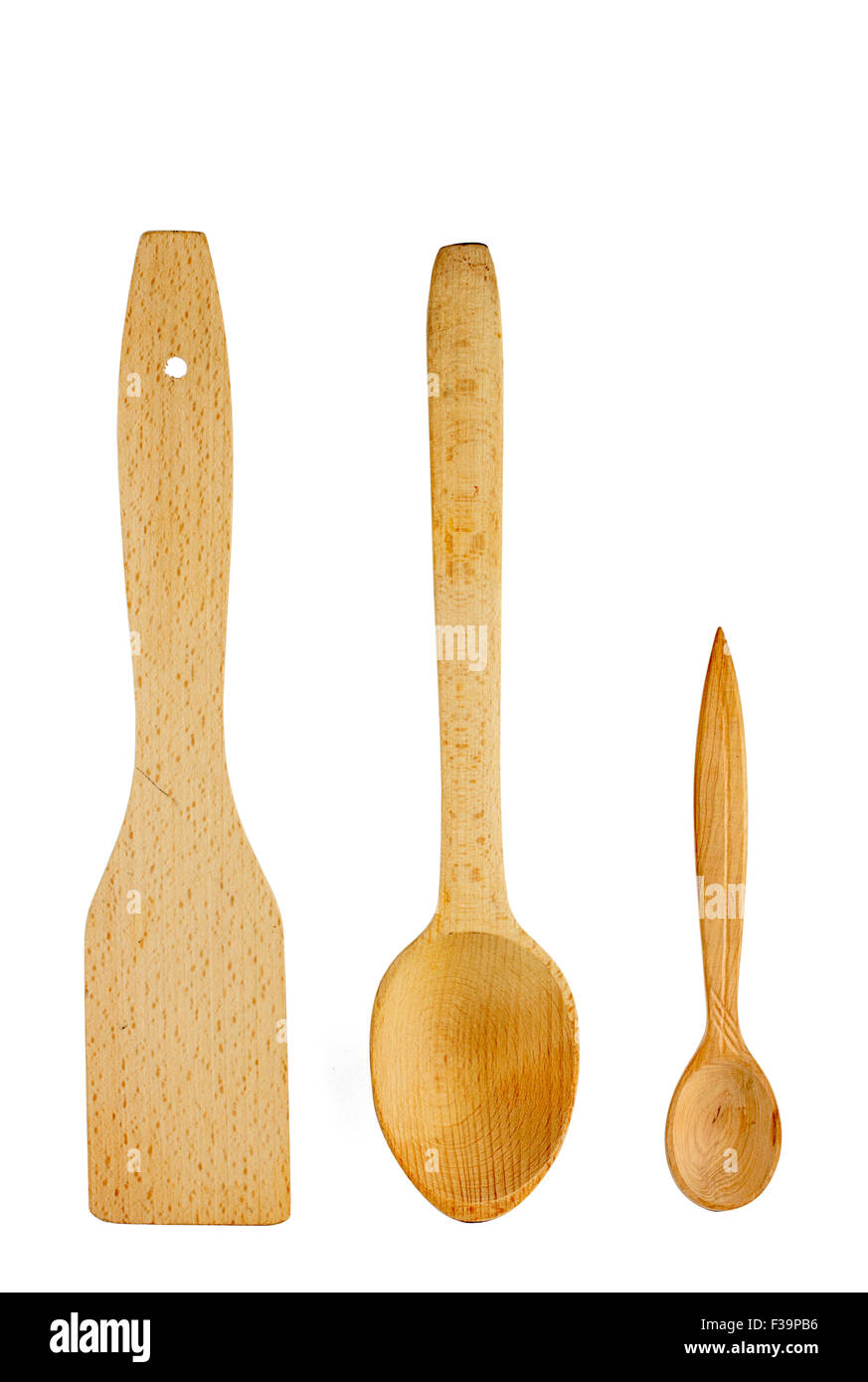 Set of wooden kitchen utensils it is isolated on a white background ...