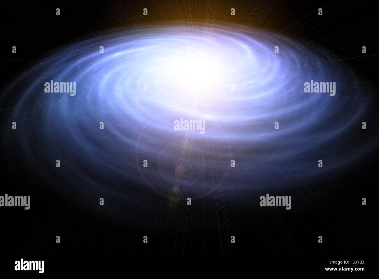 Illustration of a spiral galaxy in deep space Stock Photo