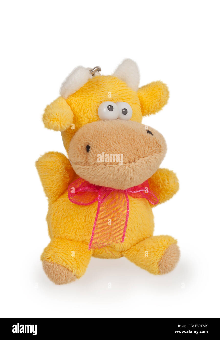 yellow cow toy isolated on white background Stock Photo