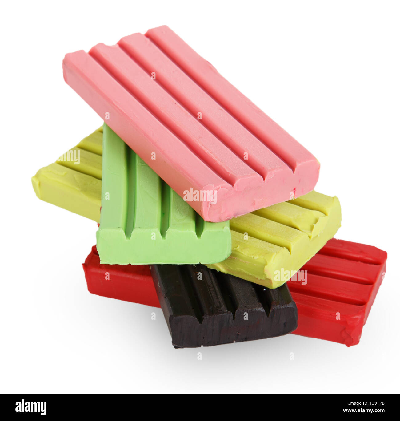 Set of Color Modeling Clay or Light Plasticine for modeling on the white  background Stock Photo - Alamy