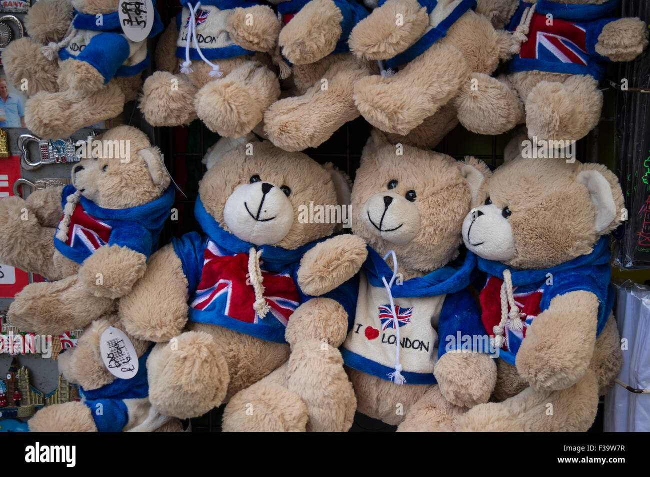 Teddy bears hanging outside a souvenir shop in London Stock Photo - Alamy