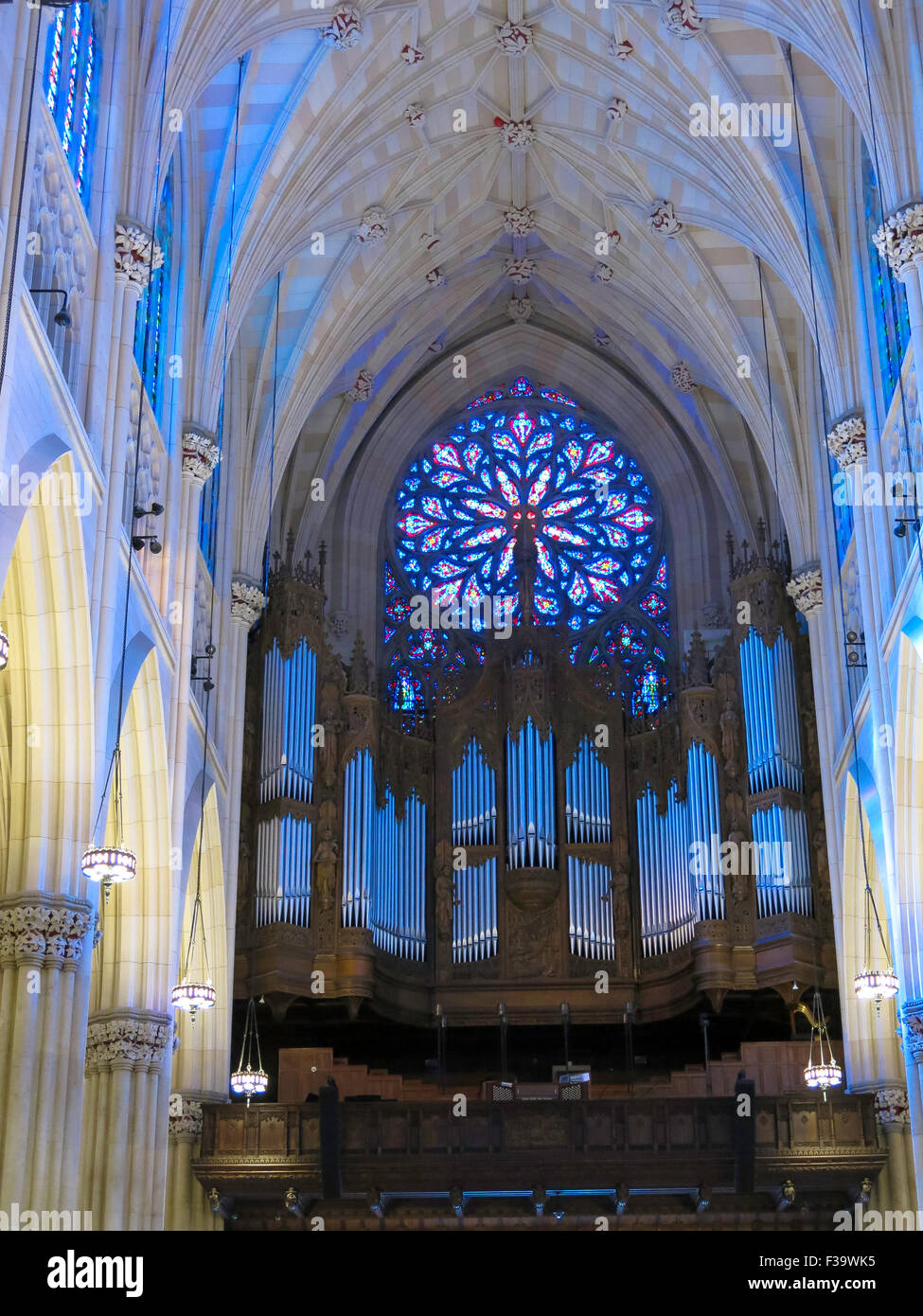 Interior, Cathedral of St. Patrick, Fifth Avenue, NYC Stock Photo