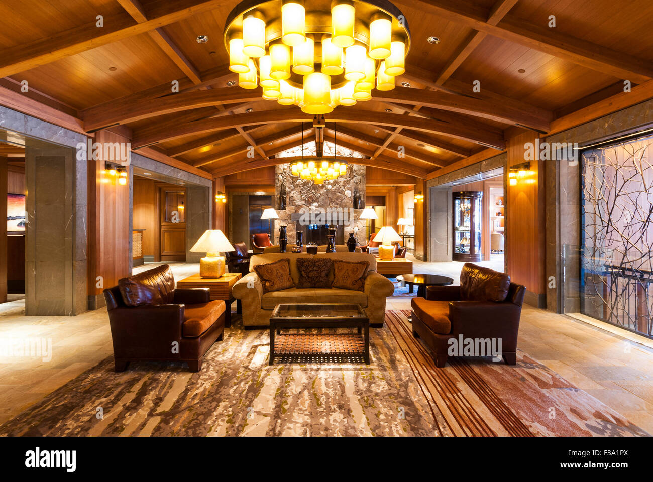 Lobby, Four Seasons Resort Whistler, Whistler, British Columbia, Canada  Stock Photo - Alamy
