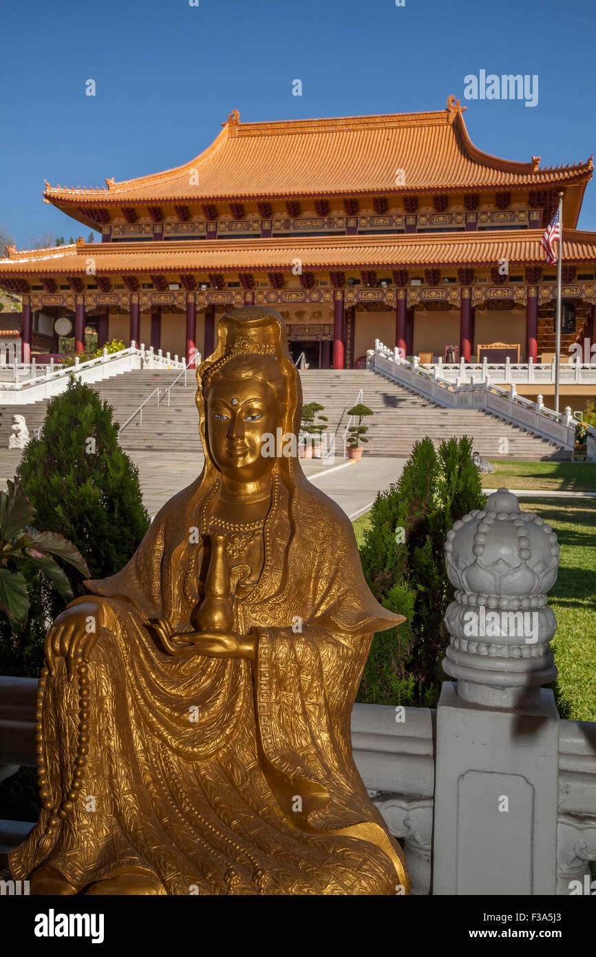 Avalokiteshvara (Guanyin) Buddha statue, Hsi Lai temple; Hacienda Height; California; USA; Stock Photo