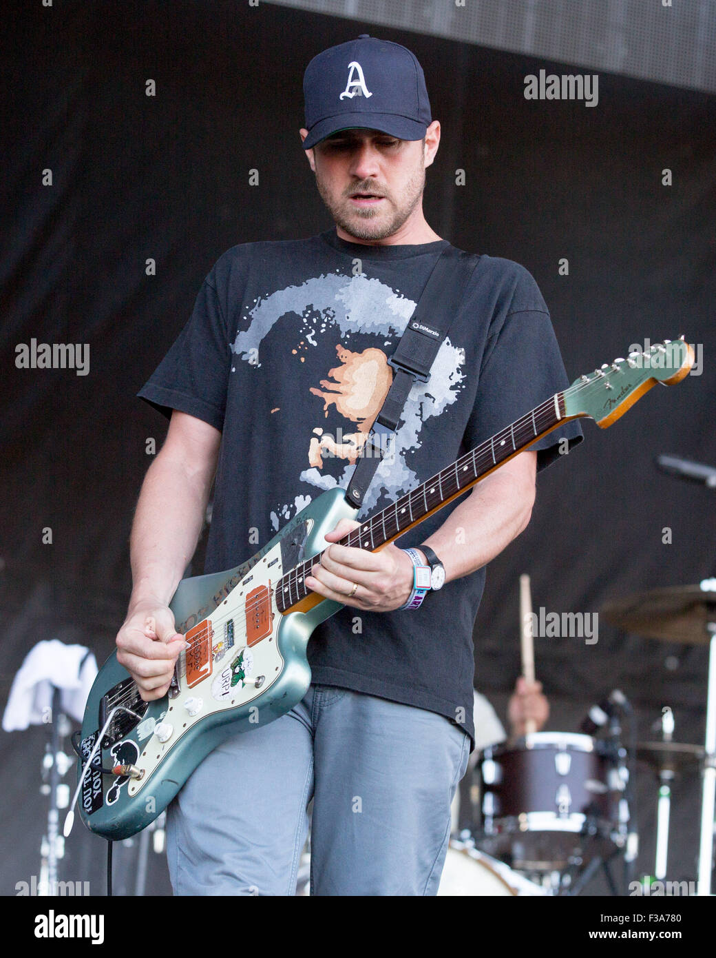 Austin, Texas, USA. 2nd Oct, 2015. Singer and guitarist JESSE LACEY of Brand  New performs live at the Austin City Limits music festival within Zilker  Park in Austin, Texas Credit: Daniel DeSlover/ZUMA