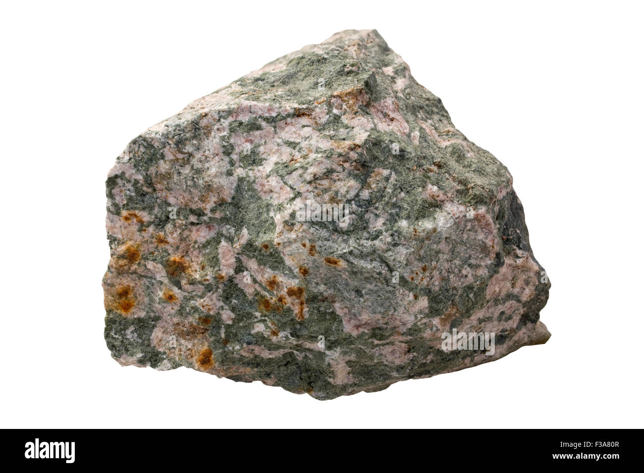 Skarn (tremolite and feldspar are main minerals) Stock Photo