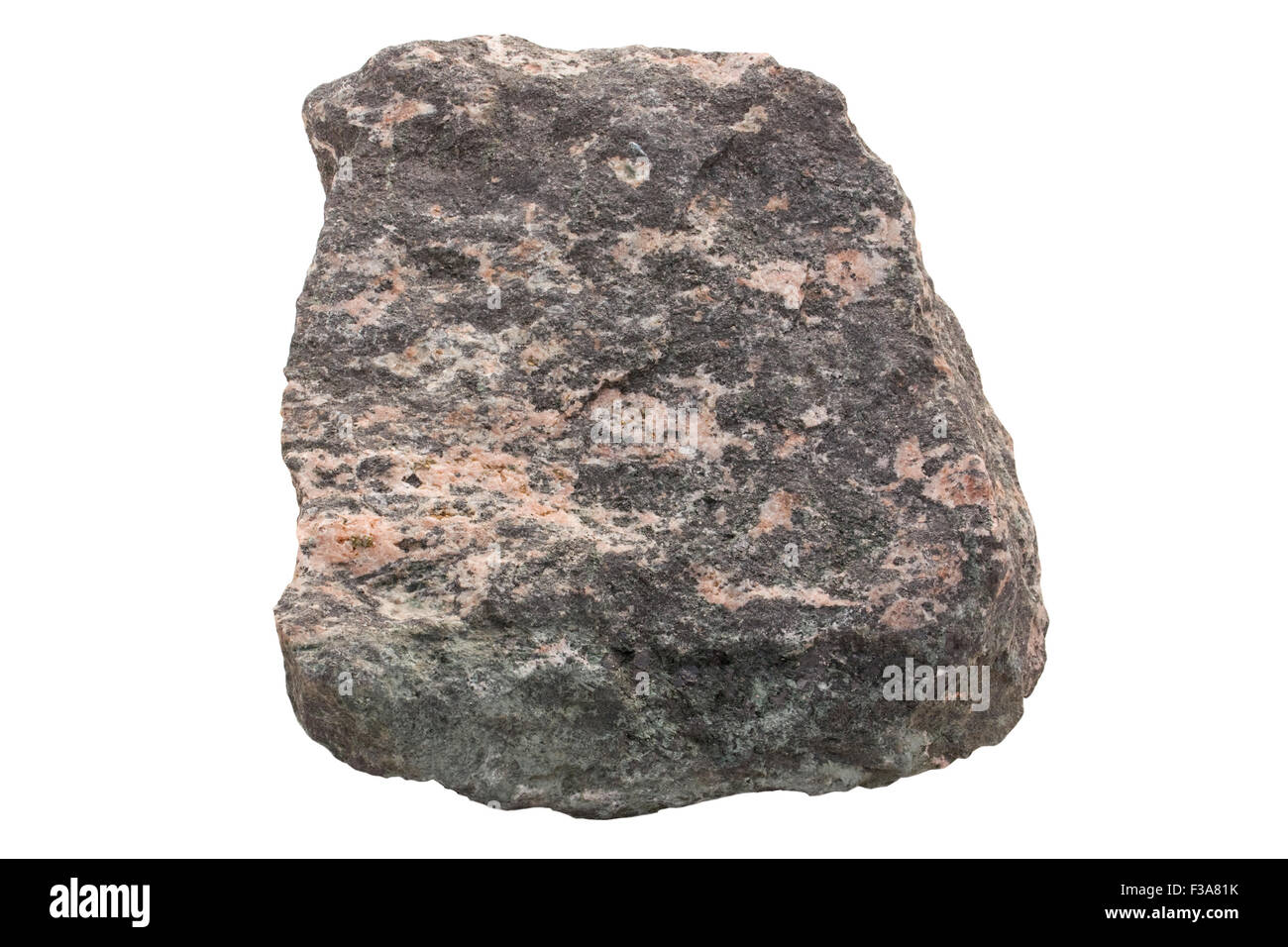 Iron ore magnetite with feldspar, actinolite and apatite Stock Photo