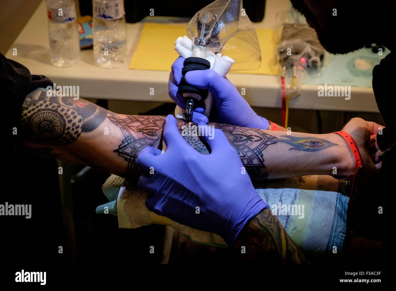 Barcelona, Spain. 2nd October, 2015. XVIII International Tattoo Expo in Barcelona, Spain. 02th October 2015. Credit:  Charlie Perez/Alamy Live News Stock Photo