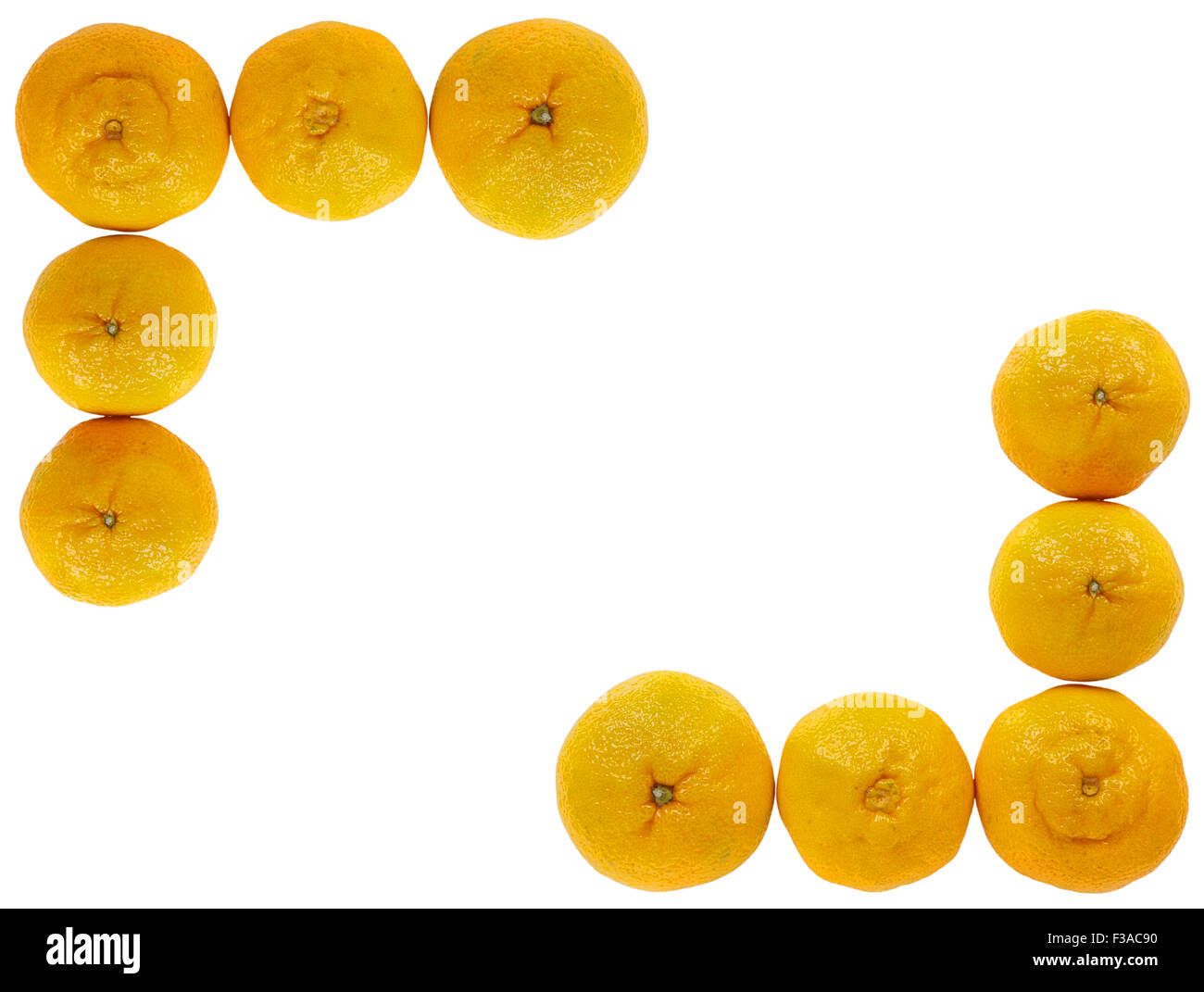 Frame of yellow mandarin isolated on white background Stock Photo Alamy