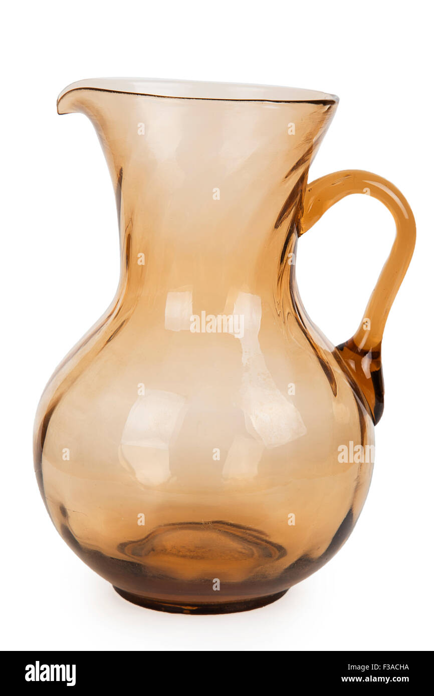 Empty brown glass jug isolated on white background Stock Photo Alamy