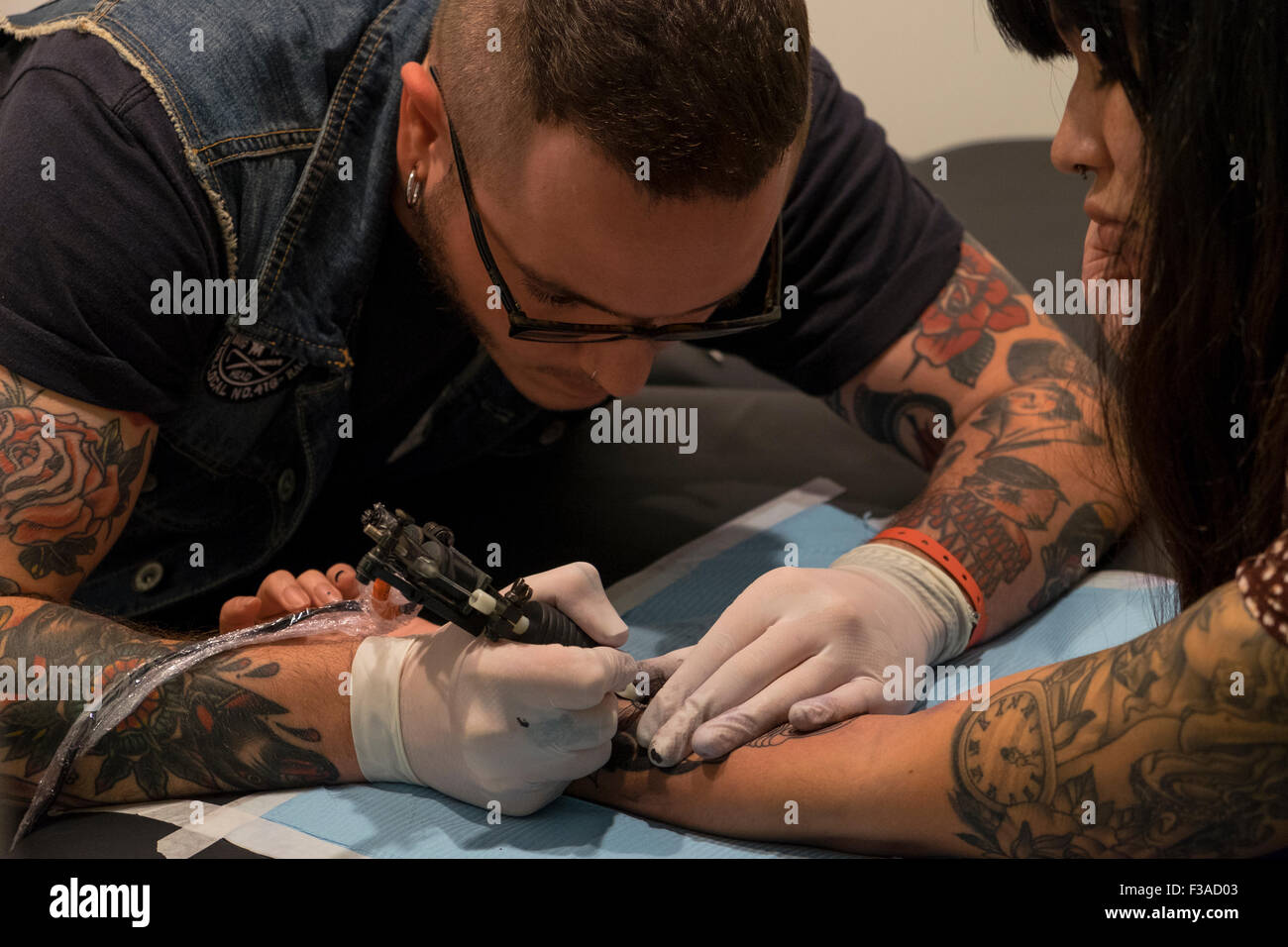 Barcelona, Spain. 2nd October, 2015. XVIII International Tattoo Expo in Barcelona, Spain. 02th October 2015. Credit:  Charlie Perez/Alamy Live News Stock Photo