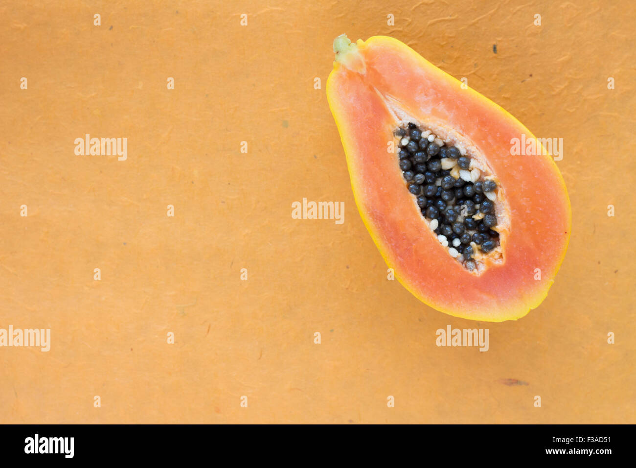 Halved Papaya Stock Photo