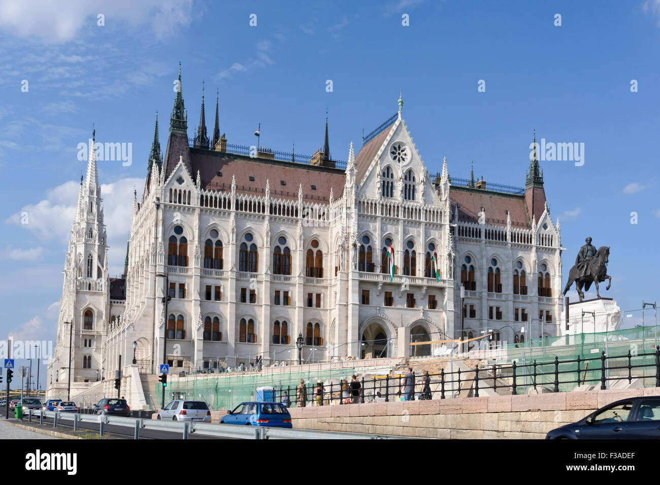 The Gothic style Hungarian Parliament building in Budapest, Hungary. Stock Photo