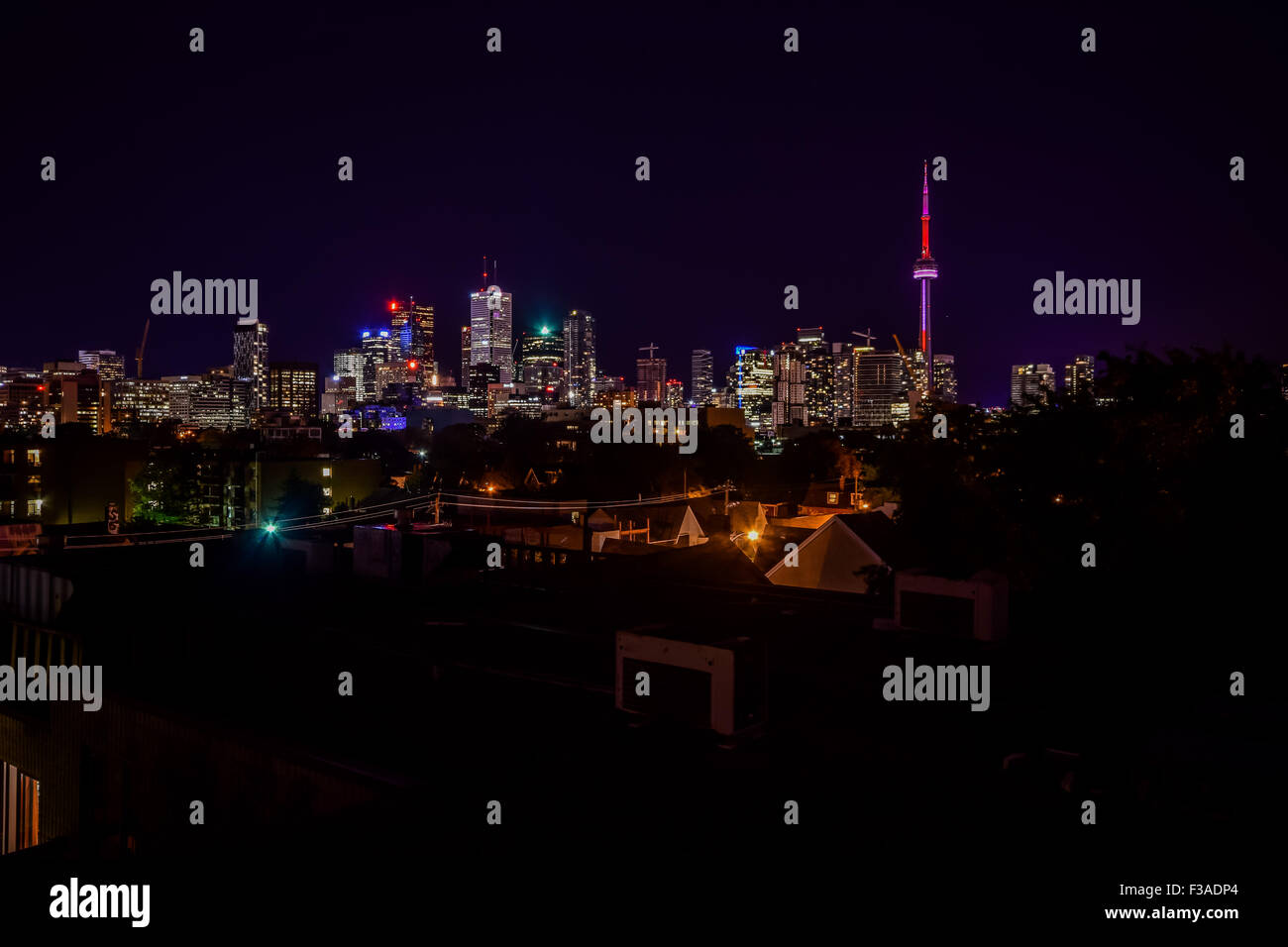 Toronto skyline at night Stock Photo - Alamy