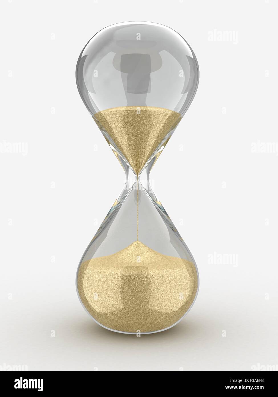 Hourglass, computer artwork. Stock Photo