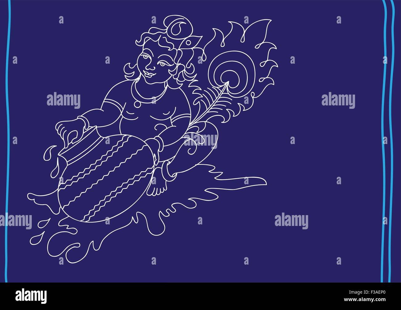 Calligraphic Lord Krishna Vector Art Stock Vector Image & Art - Alamy