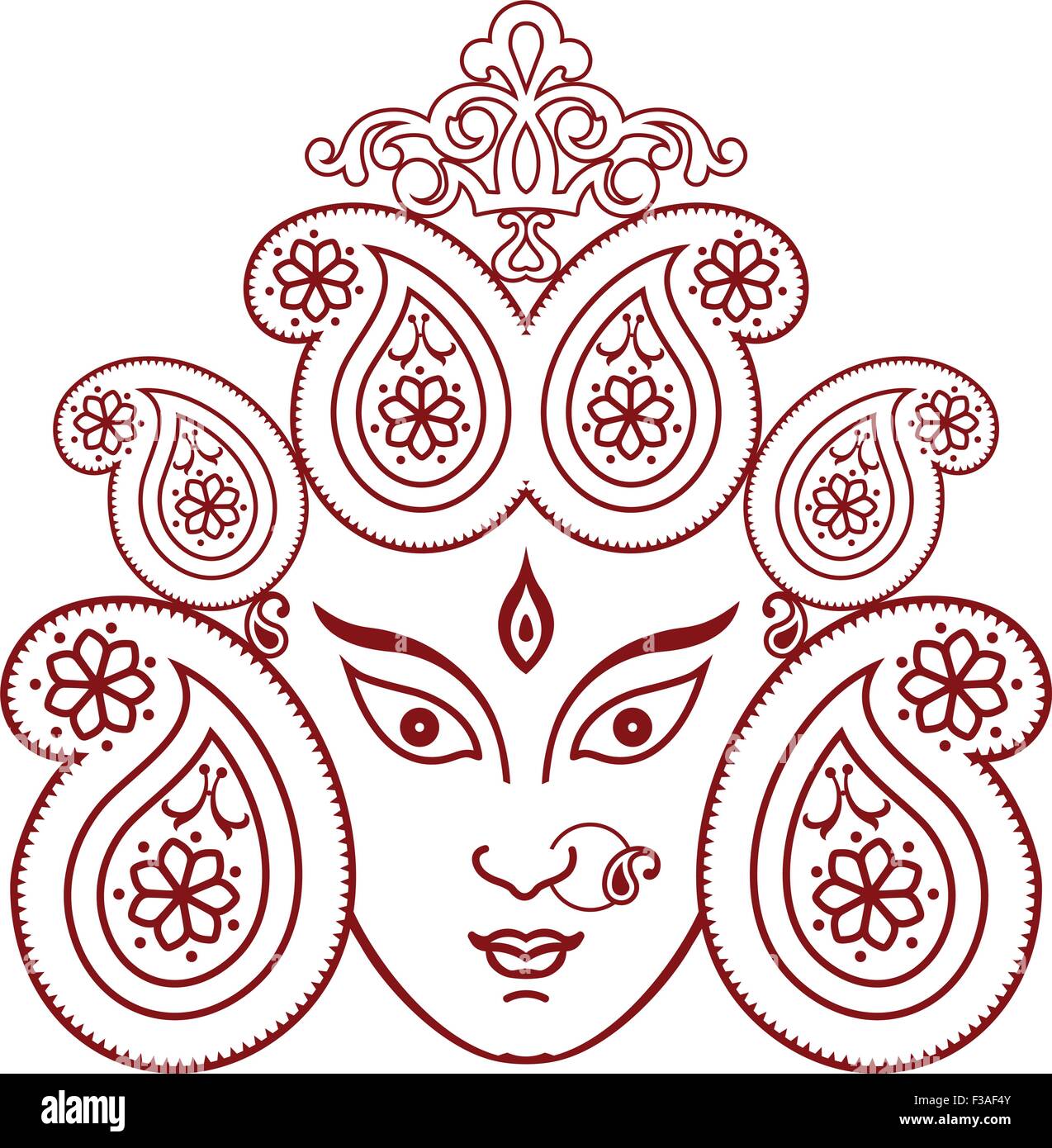 Durga Goddess of Power Vector Art Stock Vector Image & Art - Alamy