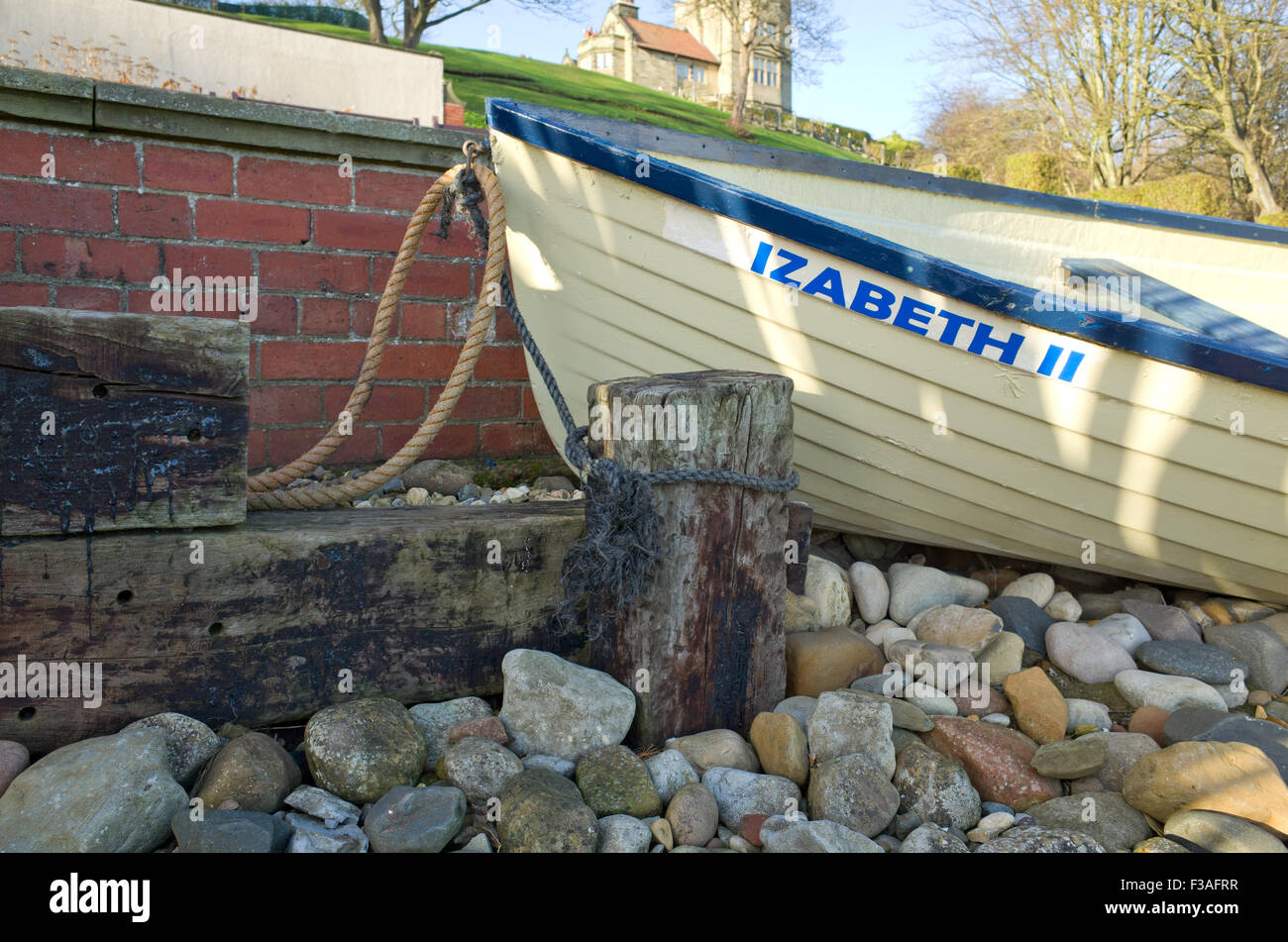 Old rowing boat park display, Filey North Yorkshire UK Stock Photo Alamy