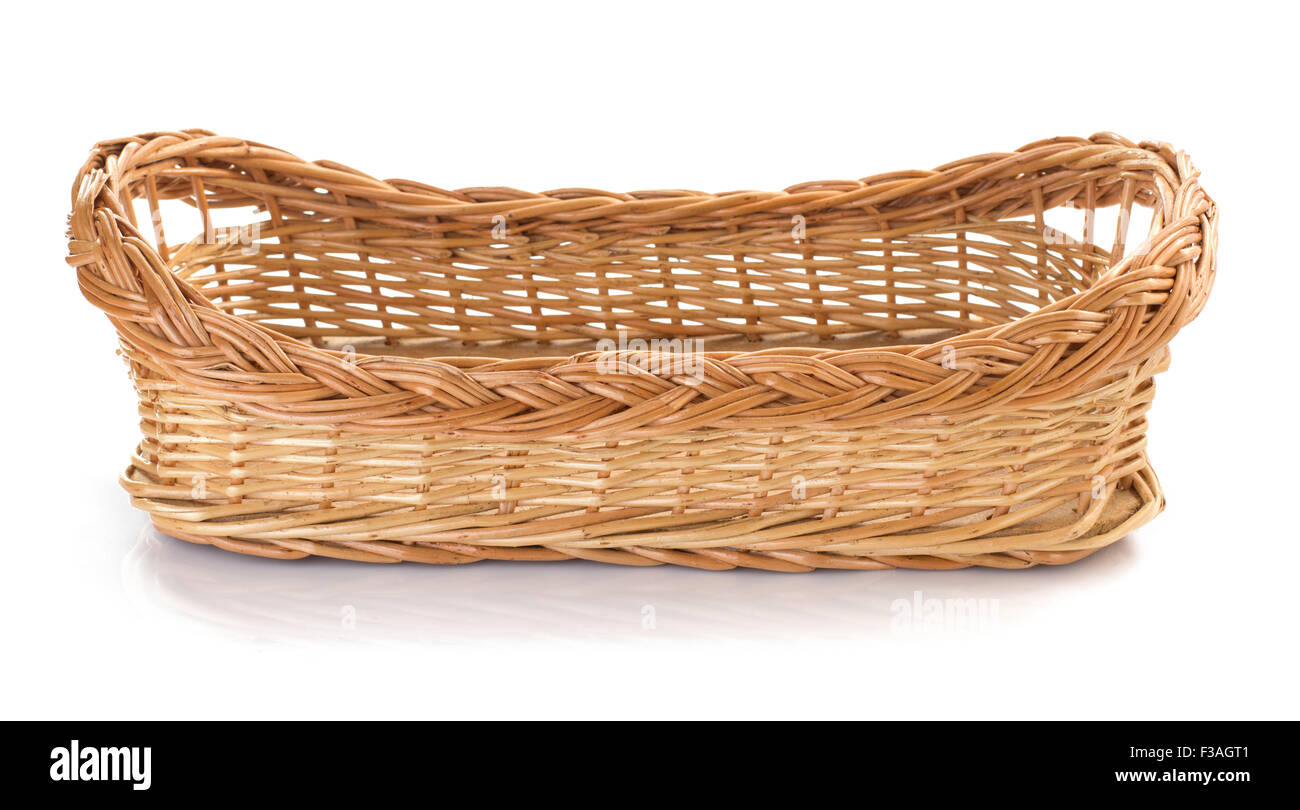 wicker basket isolated on white background Stock Photo - Alamy