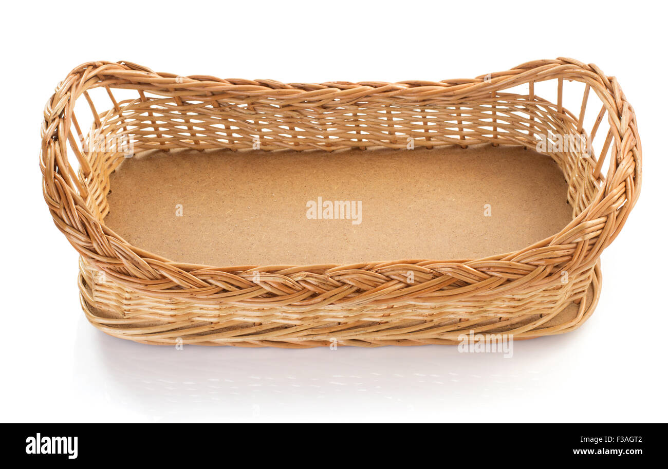wicker basket isolated on white background Stock Photo - Alamy