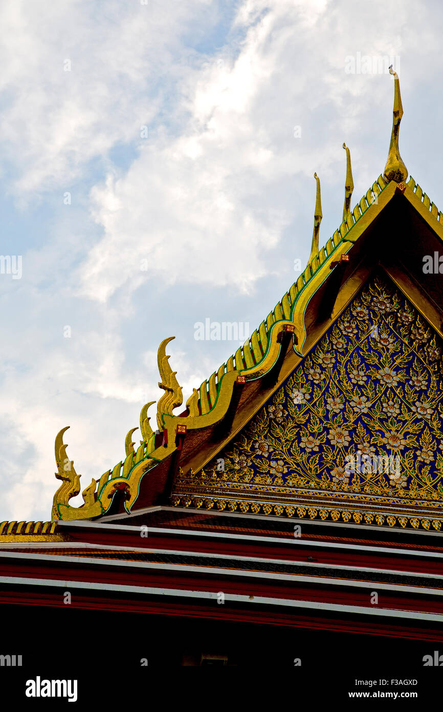 bangkok in temple thailand abstract cross colors roof wat asia sky and ...