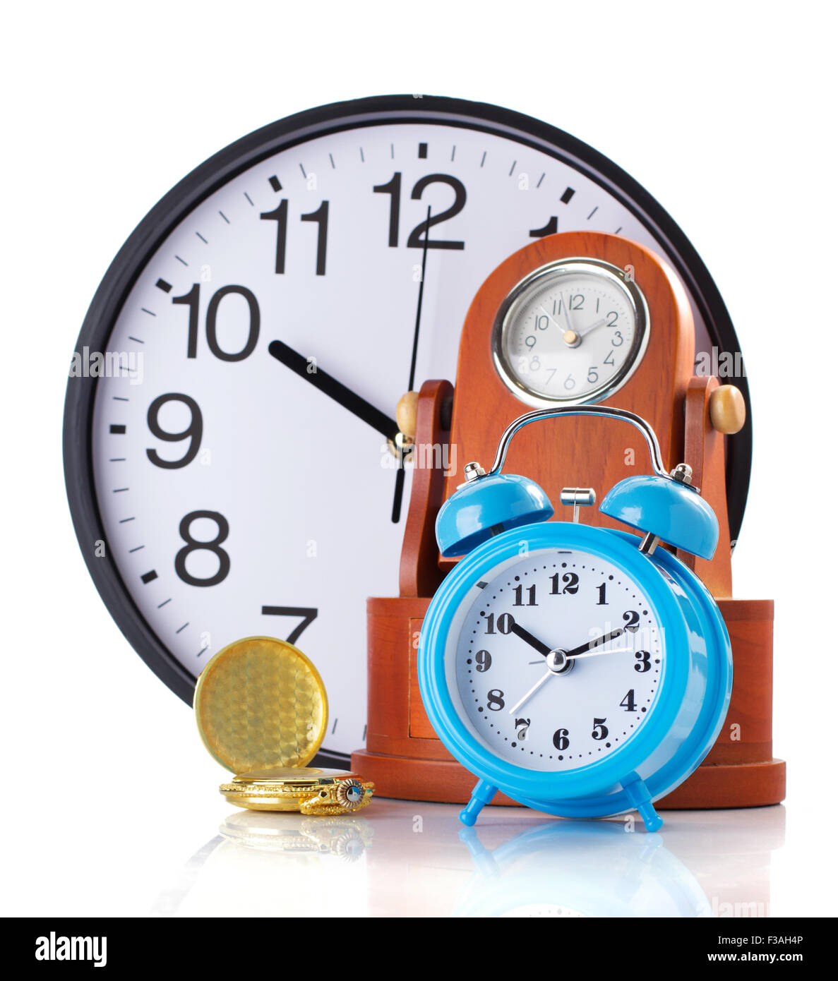 clock set isolated on white background Stock Photo - Alamy