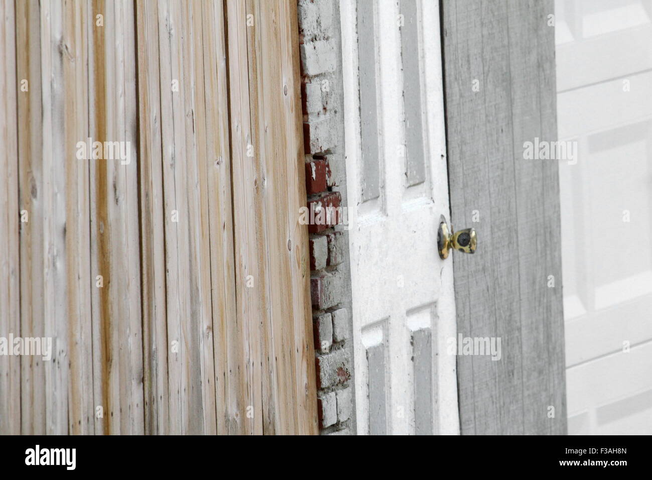 Exterior wall made of different materials Stock Photo Alamy