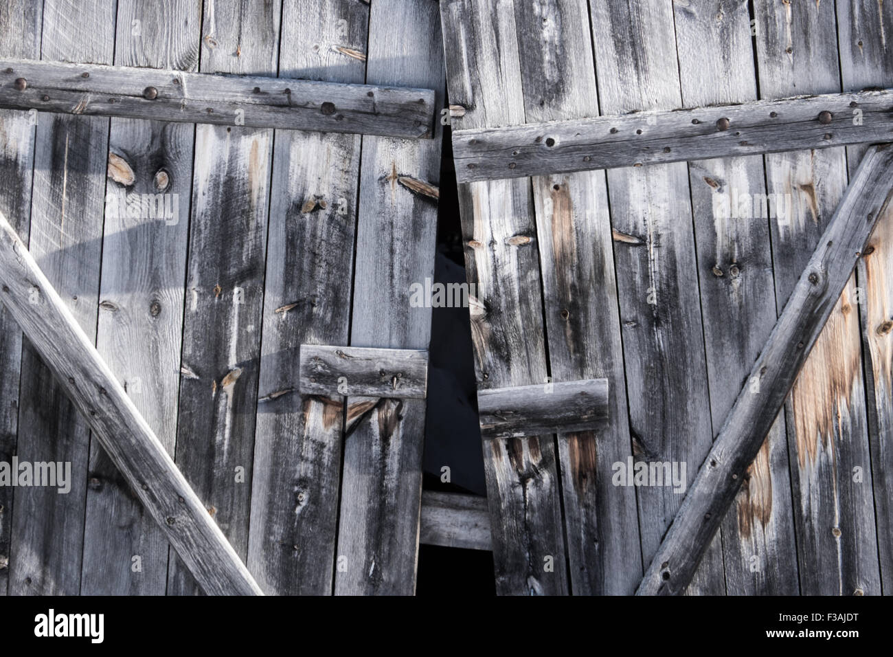 Weathered barn door , Norway Stock Photo