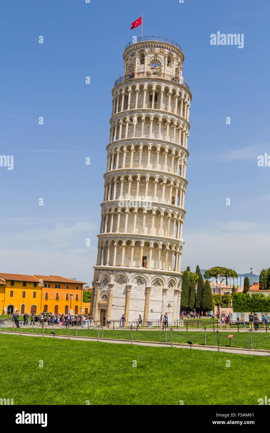 Leaning Tower of Pisa and the Cathedral in Pisa, Italy Stock Photo