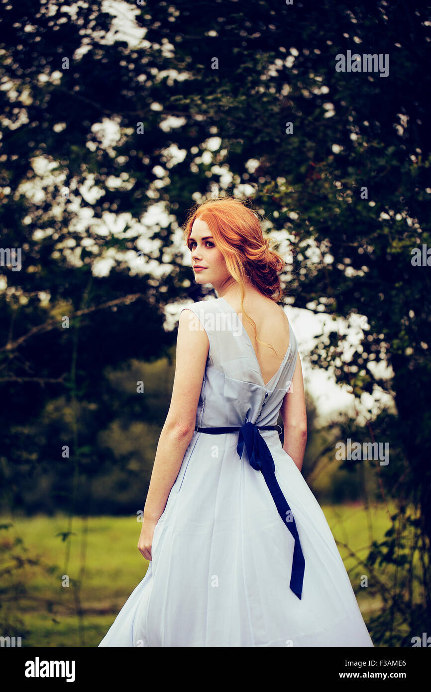 Beautiful ginger historical girl Stock Photo