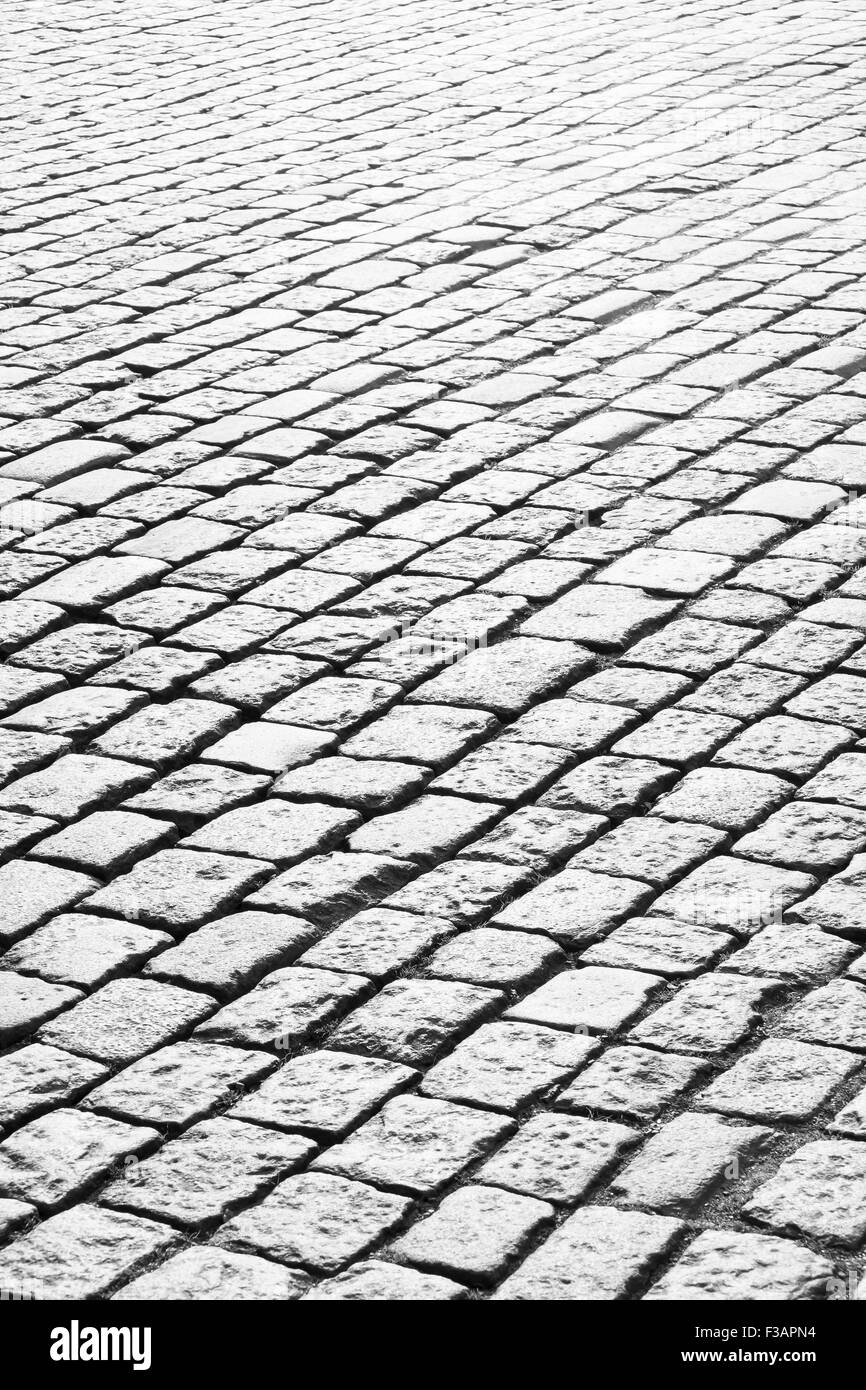 Abstract black and white cobble stone background Stock Photo