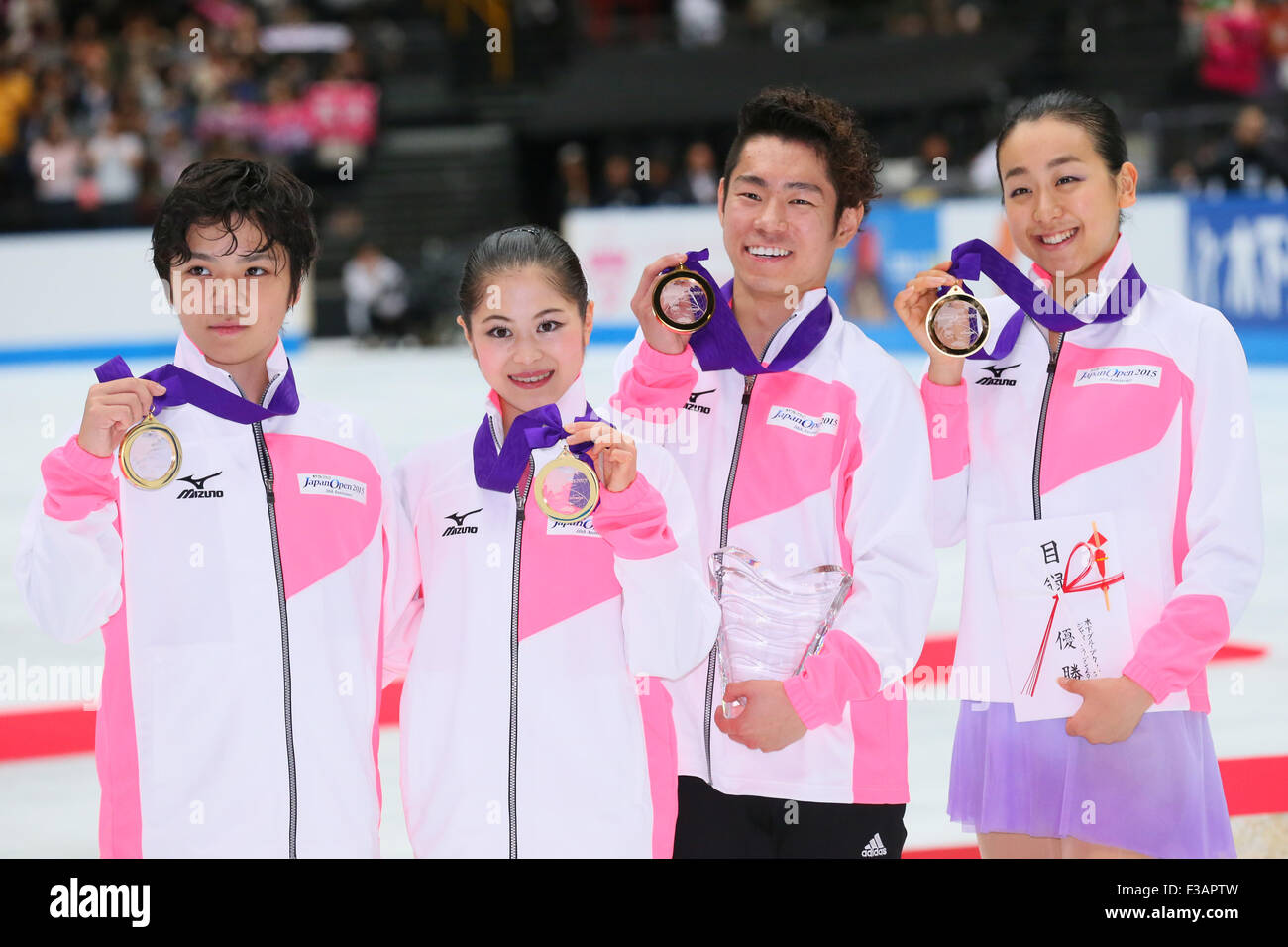 L To R Shoma Uno Satoko Miyahara Daisuke Murakami Mao Asada Jpn October 3 15 Figure