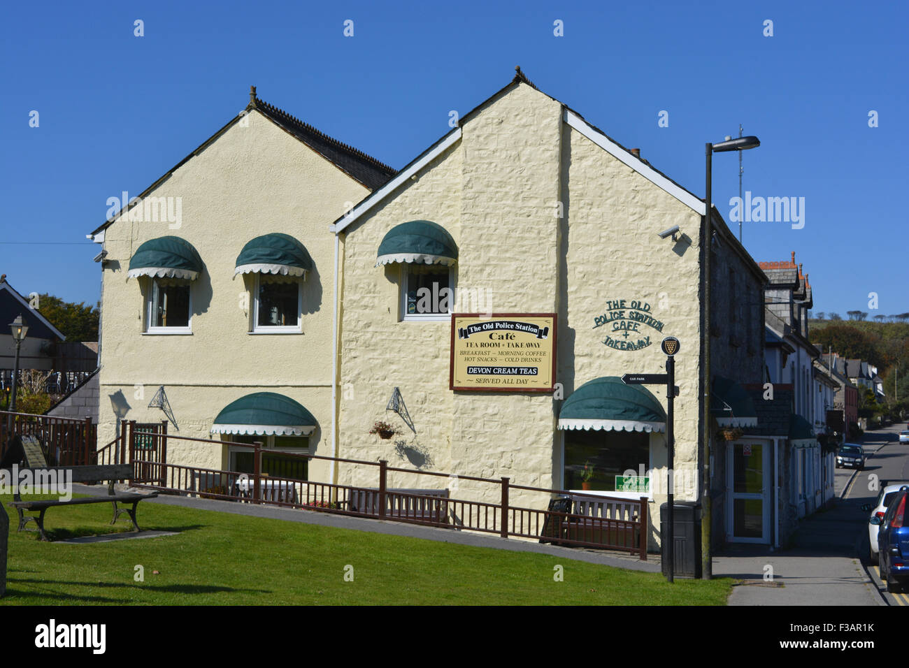 The Old Police Station Cafe & TakeAway, Princetown, Dartmoor National Park, Devon. Stock Photo