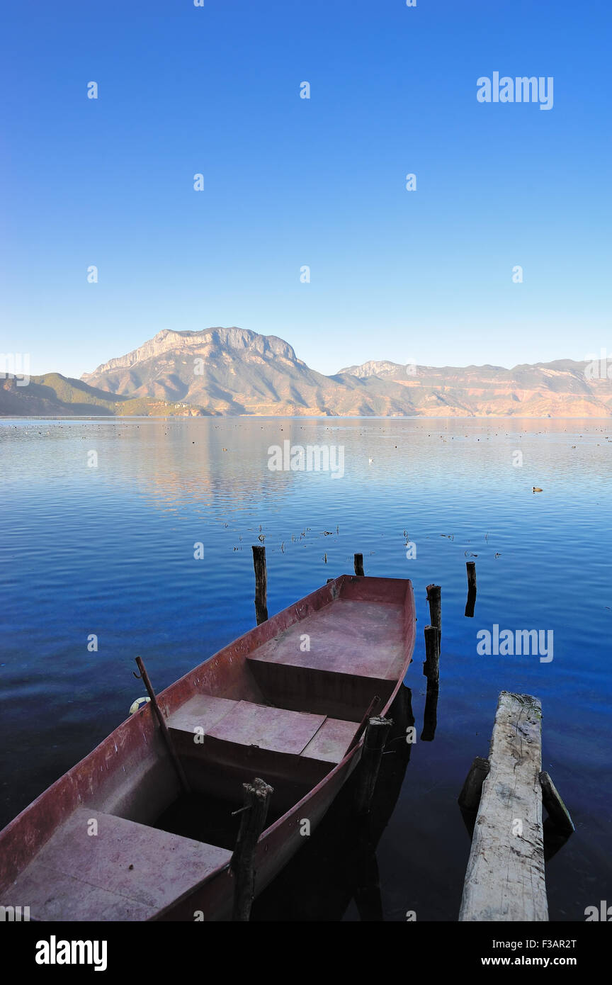 Lugu Lake in Yunnan, China Stock Photo
