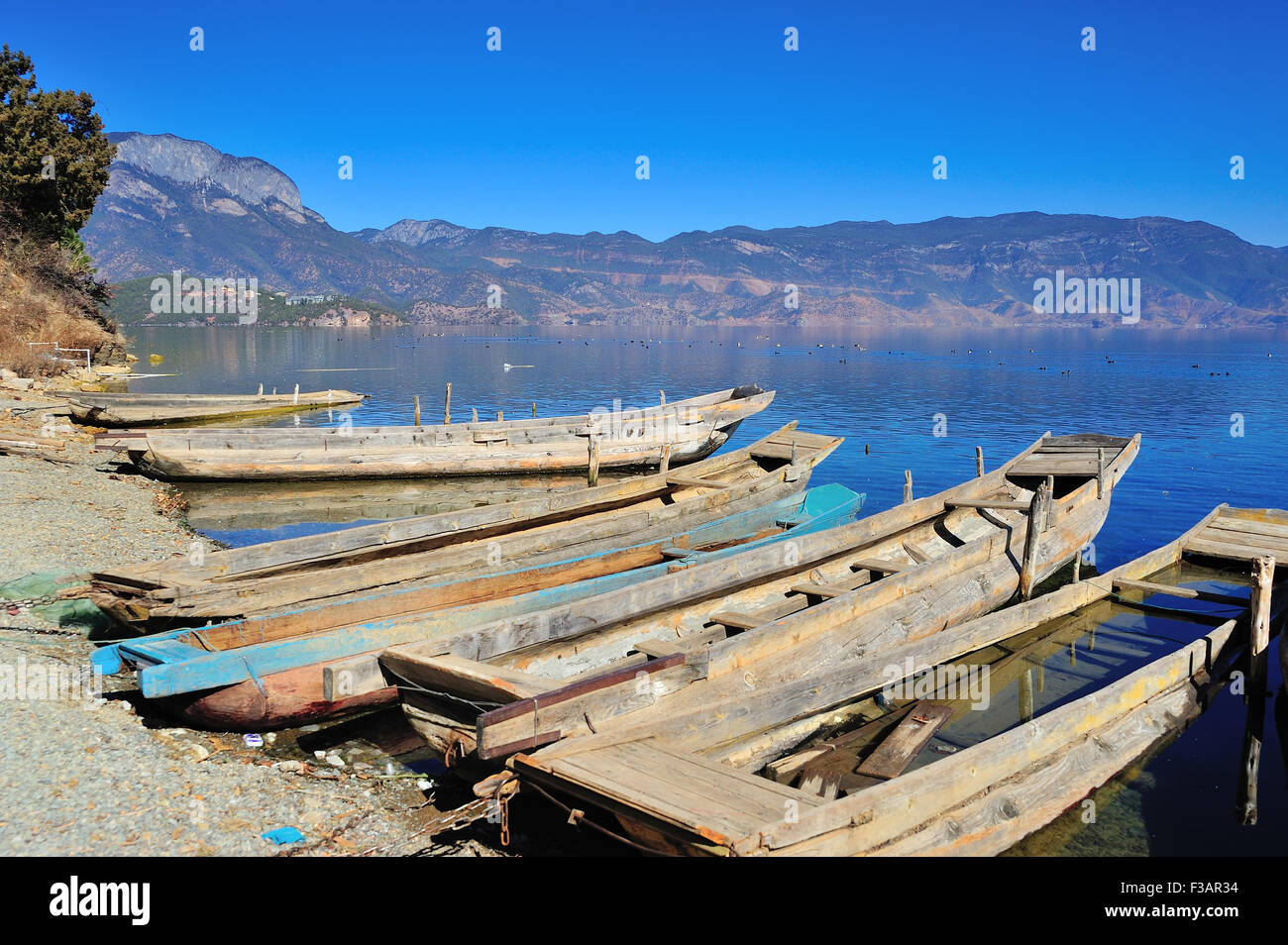 Lugu Lake in Yunnan, China Stock Photo