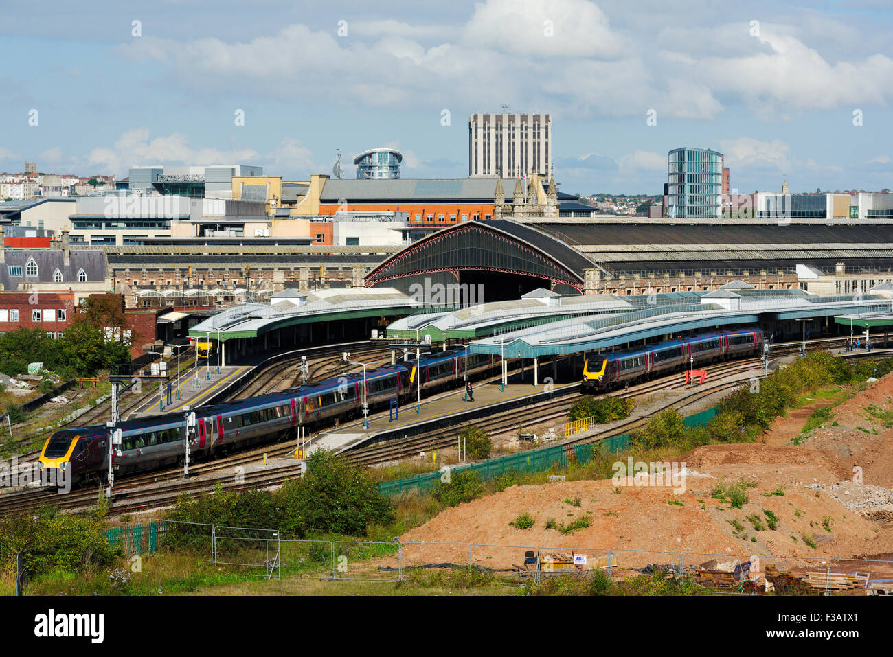 Overlooking Bristol Temple Meads railway station Stock Photo