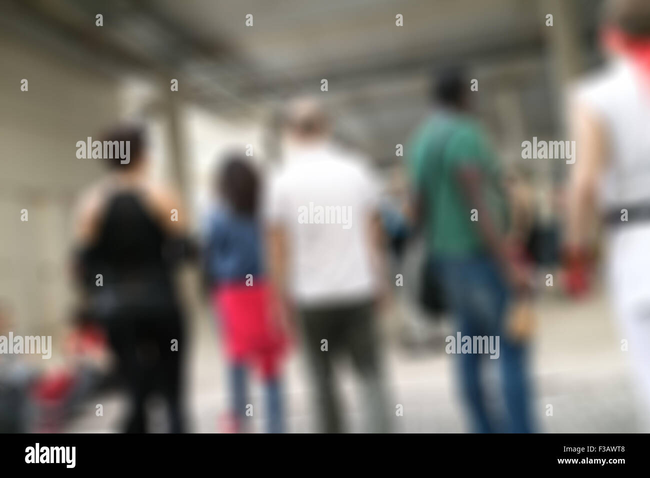 A group of blurred people walking Stock Photo