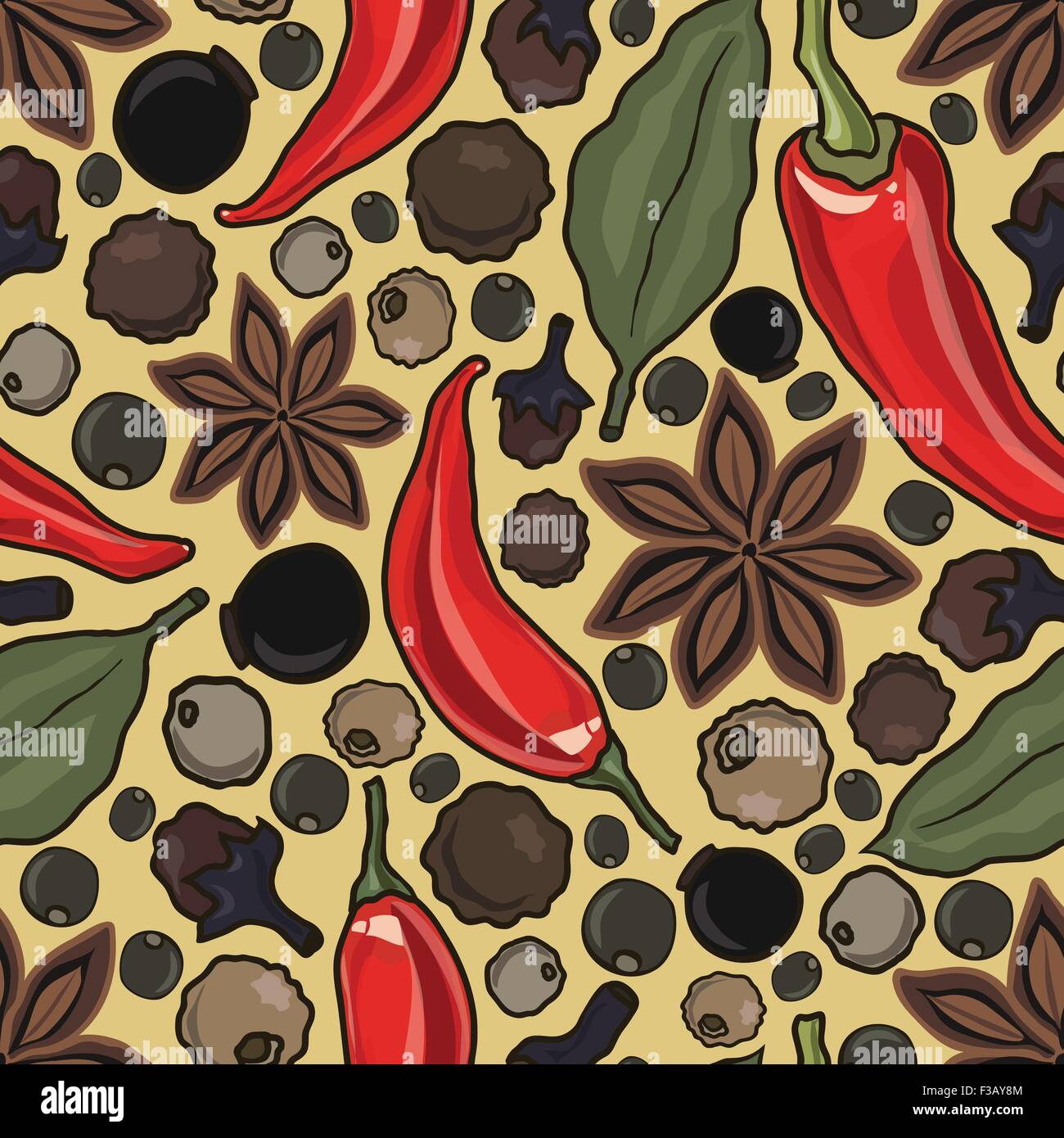 vector seamless pattern with spice Stock Vector Image & Art - Alamy