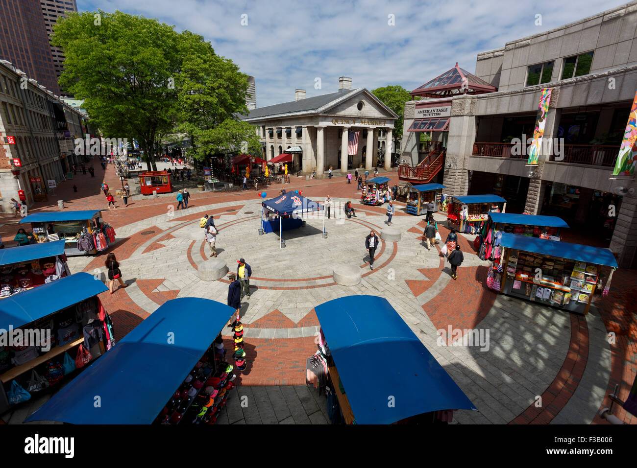 Quincy Market Faneuil Hall Marketplace center shops and stalls Boston
