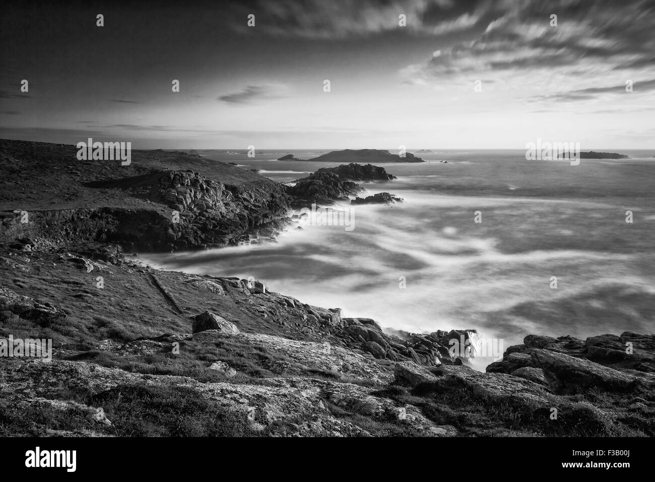 Rocky coast on Isles of Scilly Stock Photo