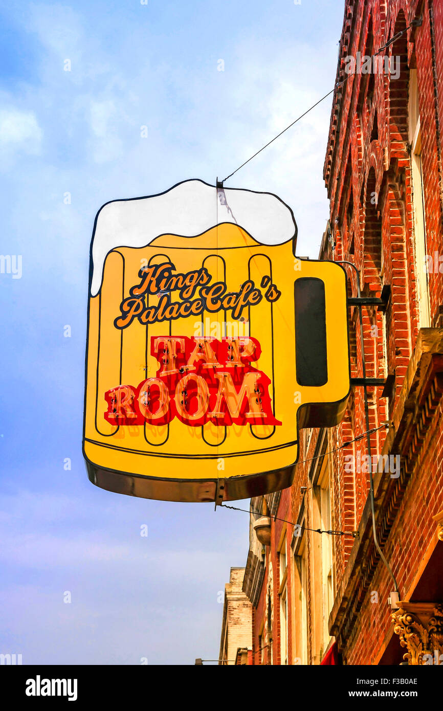 King's Palace Tap Room overhead sign on Beale Street in Memphis Tennessee Stock Photo